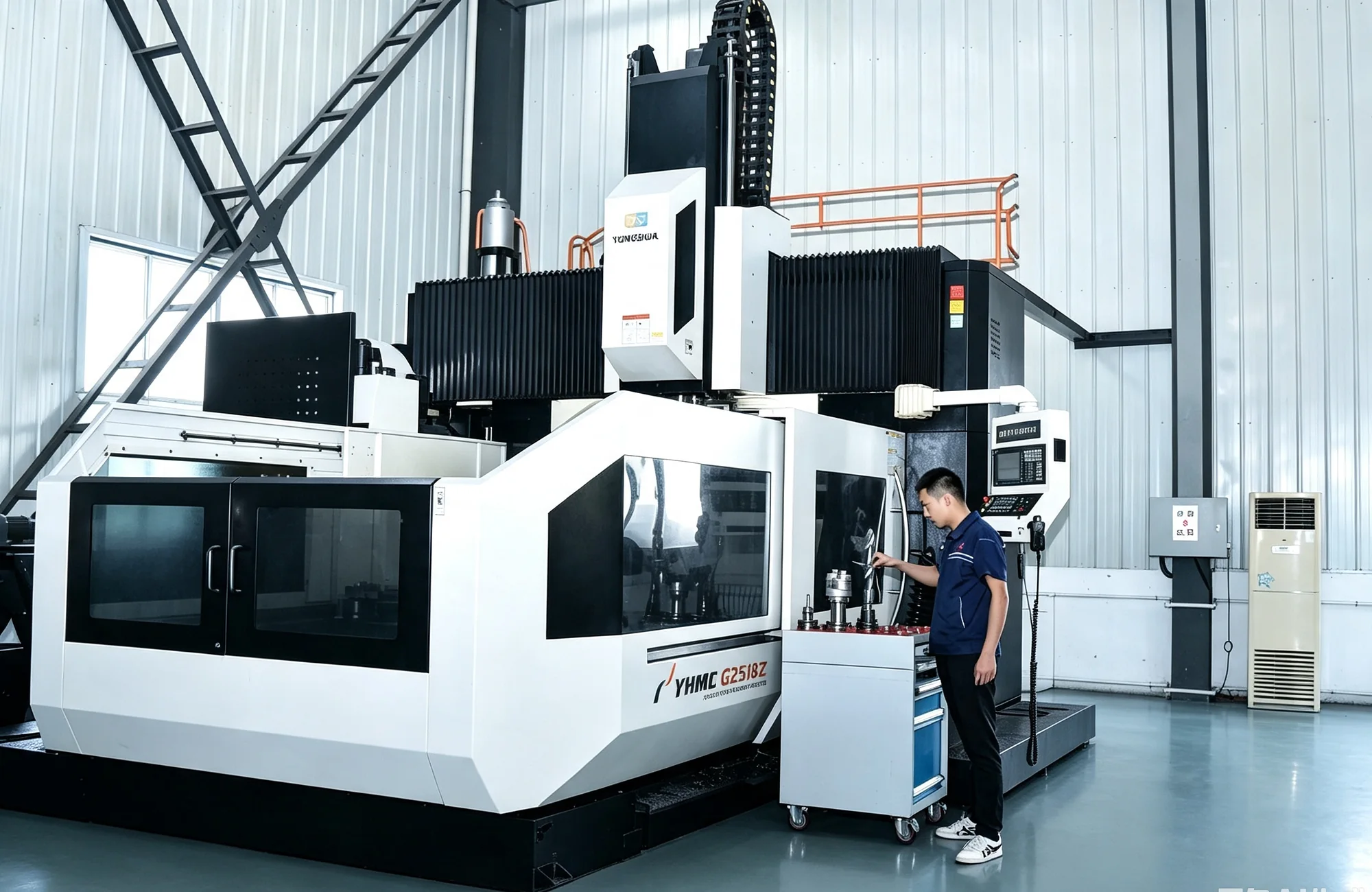 Five-axis CNC machining center for complex flow meter components at the Shizhong factory