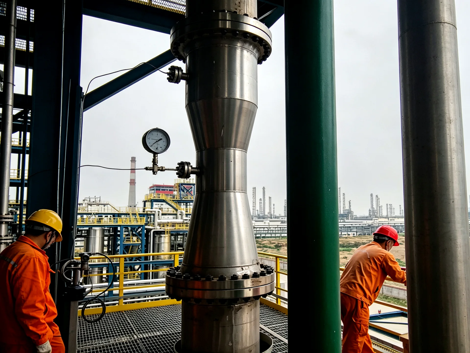 Large forged 316 stainless-steel Venturi tube in petrochemical service