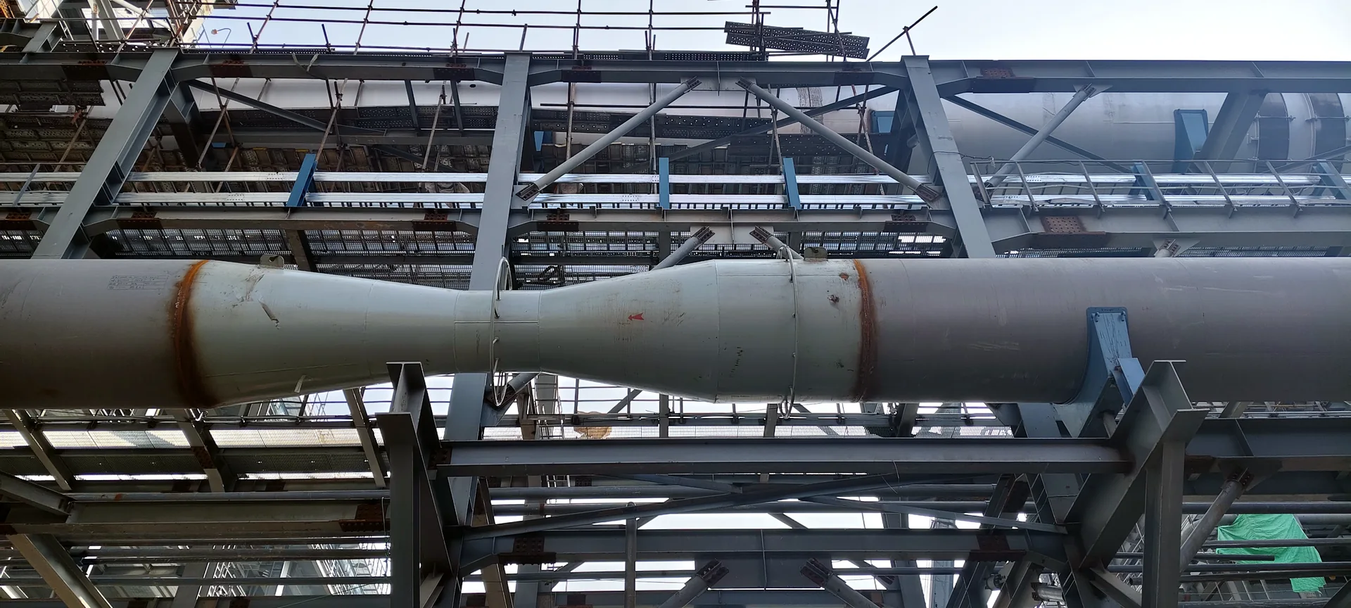 Large Venturi tube installed on an outdoor natural-gas pipeline