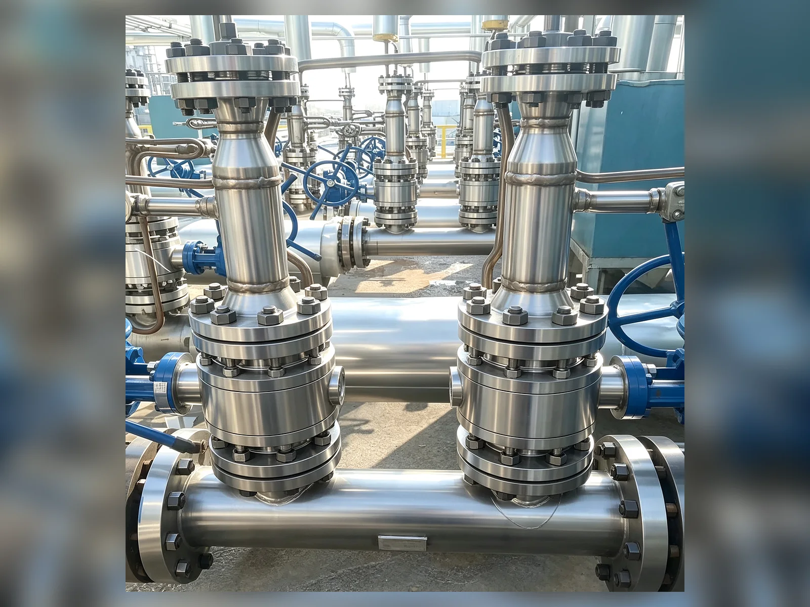 Heavy-duty wedge flow meter assemblies installed in a high-pressure hydrogen project