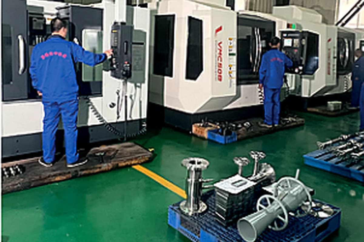 CNC machining area for differential pressure flow meter components