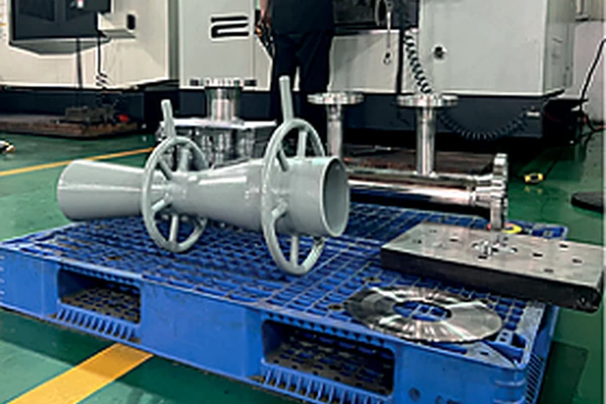 Finished flow meter assemblies prepared for inspection