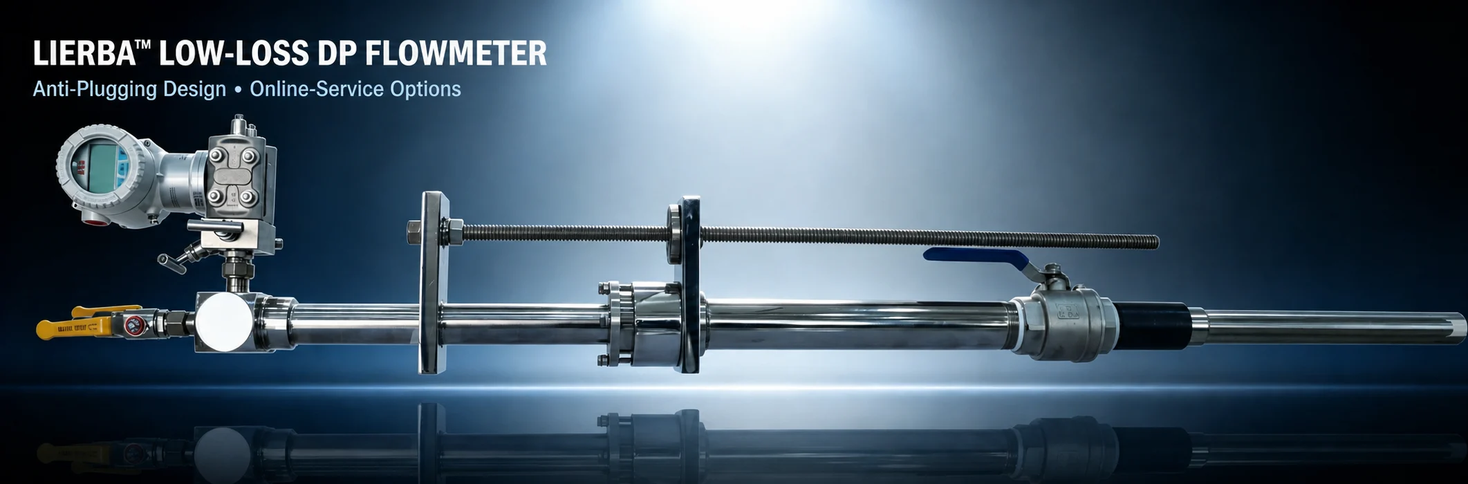 Shizhong Lierba low-loss insertion differential-pressure flowmeter with anti-plugging design and online-service hardware